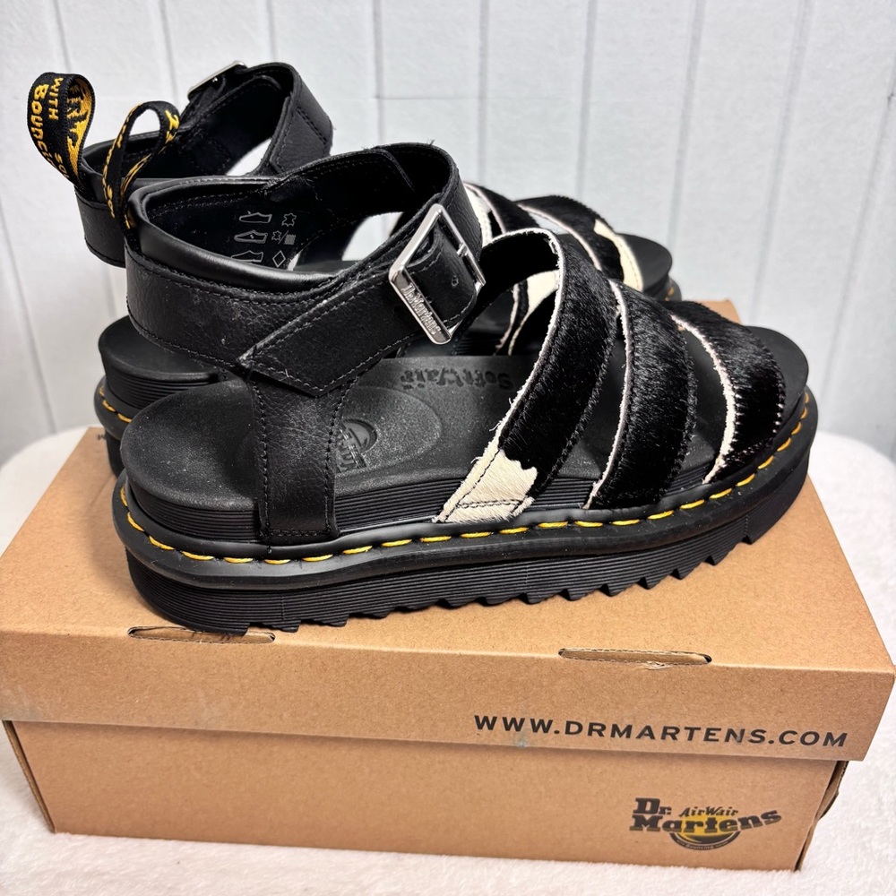 Dr. Martens Black and White Sandals - Picture 2 of 16